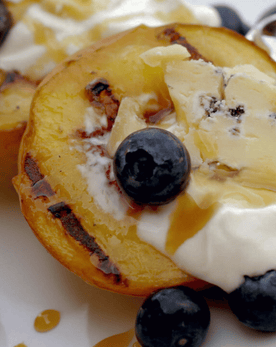 Grilled Peaches with Caveman Blue