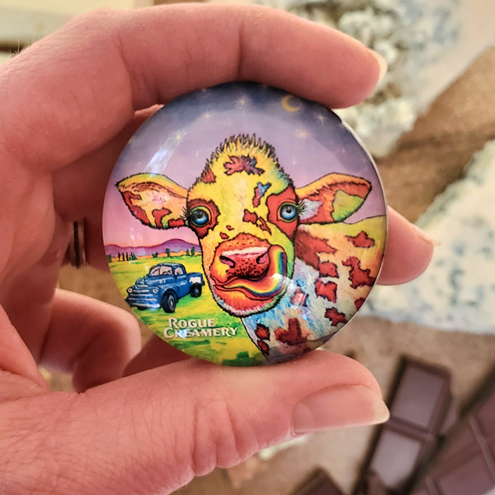 "Cosmoo Cow" Glass Domed Magnet