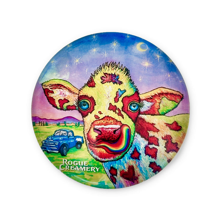 "Cosmoo Cow" Glass Domed Magnet