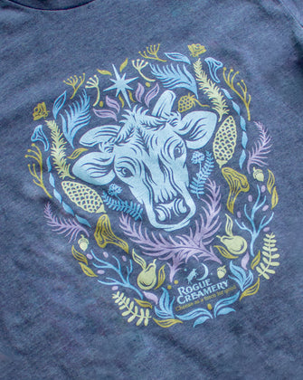 Flora Cow Shirt - Limited Edition Blue