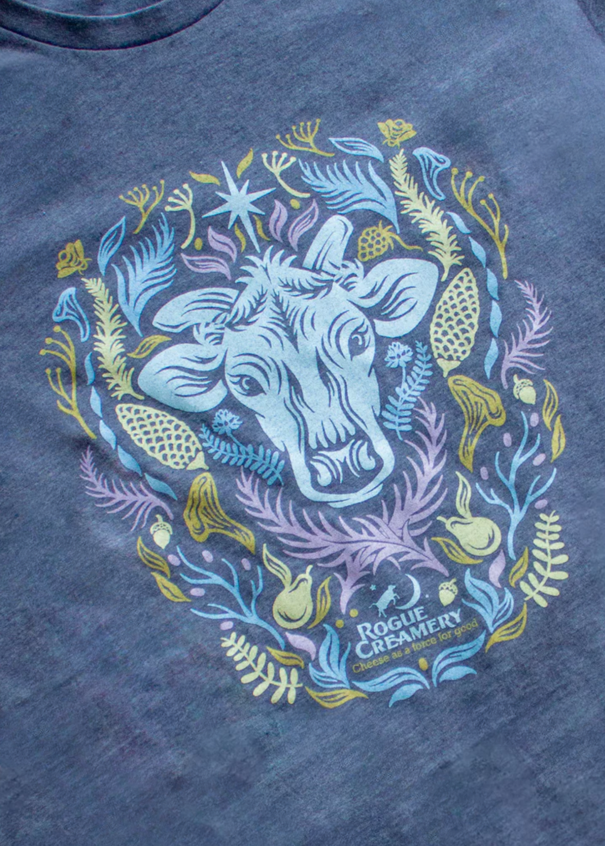 Flora Cow Shirt - Limited Edition Blue – Rogue Creamery