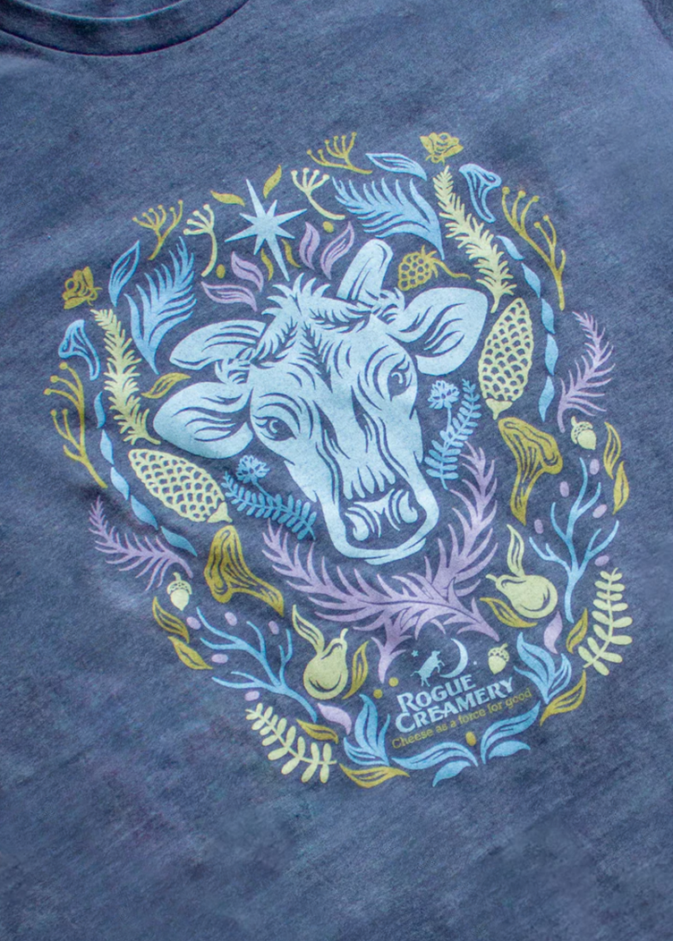 Flora Cow Shirt - Limited Edition Blue