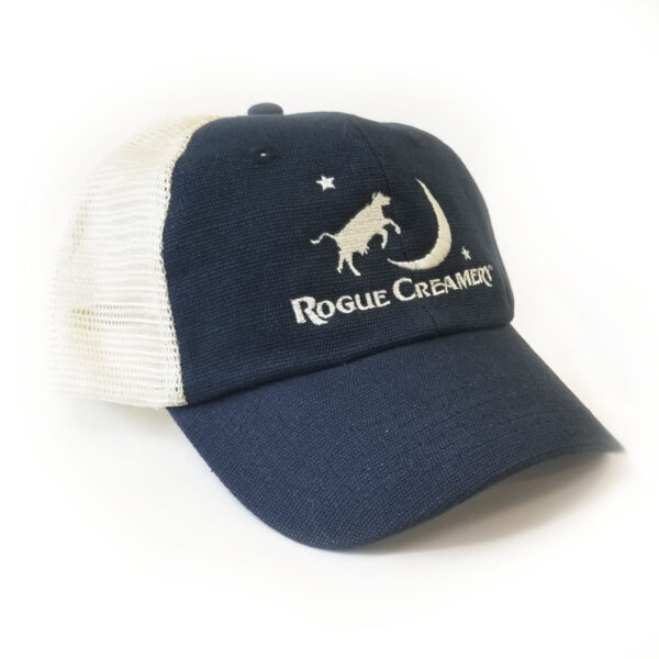 Rogue Creamery Trucker Hat Front and Size View