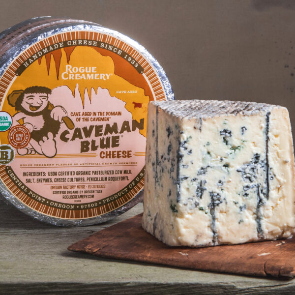 Organic Caveman Blue Cheese Whole Wheel and Cut