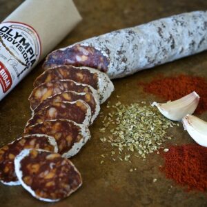 Olympia Provisions Chorizo Rioja with garlic cloves and cayenne pepper