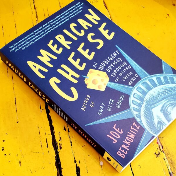 American Cheese Book Close up on wood background